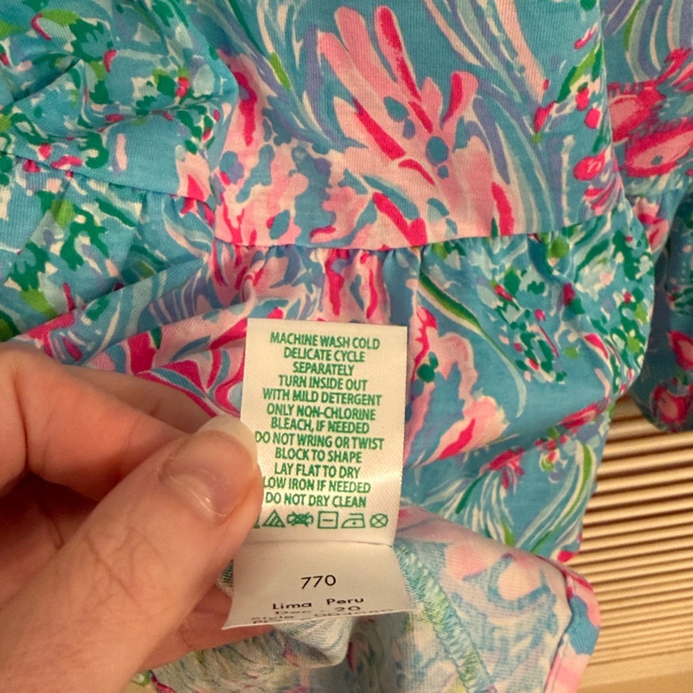 Lilly Pulitzer Kristen Flounce Dress Amalfi Blue Best Fishes Size Medium NWT - Picture 8 of 8